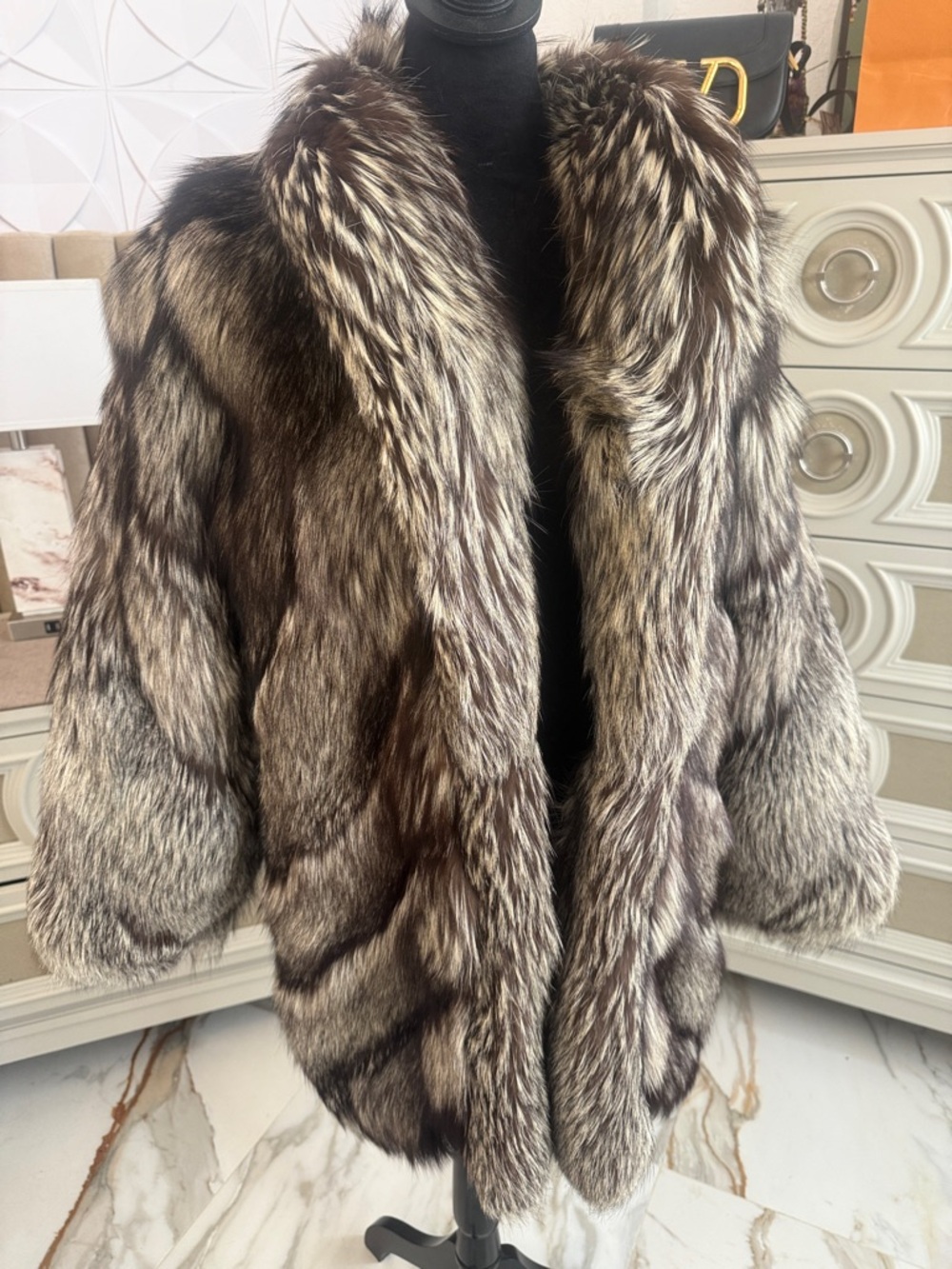 Saga fox fur for designer Roberto Ricci silver fox